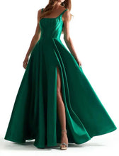 Load image into Gallery viewer, Square Collar A-line Side Slit Gown