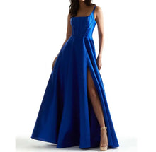 Load image into Gallery viewer, Square Collar A-line Side Slit Gown