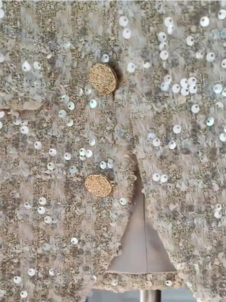 Sequined Tweed Short Jacket