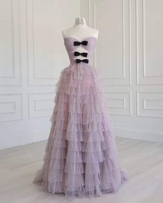 Blush Polka Dot Princess Gown