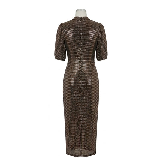Bronze Gold Shimmer Knot wrap dress