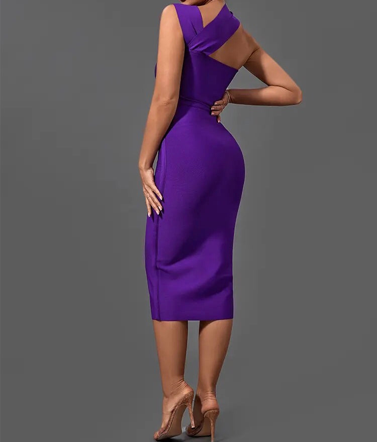 Purple Cut Out Bandage Dress – yourpersonalstylistuk