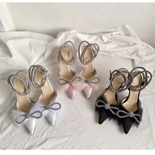 Load image into Gallery viewer, Bowknot Luxury Crystal Satin Pumps