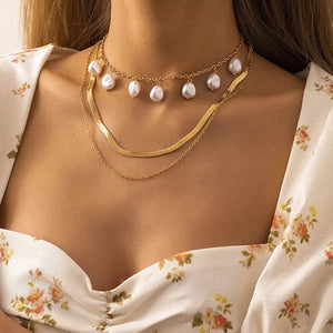 Pearl Chain Tassel Necklace
