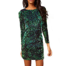 Load image into Gallery viewer, Green Sequin Dress