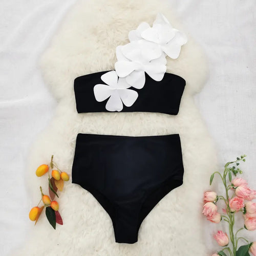 Flower Bandeau Bikini Set