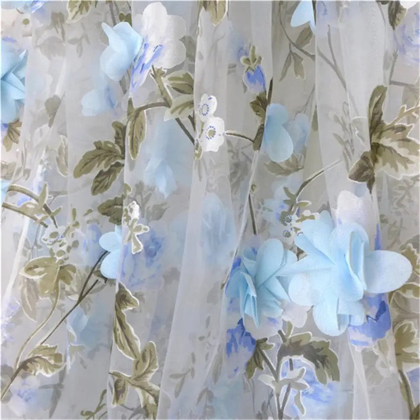 Rosette Flowers Appliques Prom Dress
