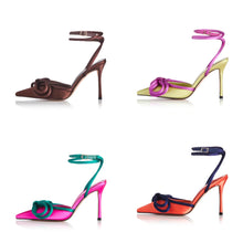 Load image into Gallery viewer, Color Block Pointed Bow Stiletto&#39;s