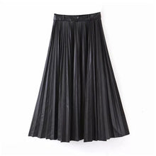 Load image into Gallery viewer, Stylish PU Leather Pleated Skirt with Belt