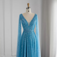 Charger l'image dans la galerie, Cape Sequin Luxury Gown