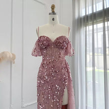 Load image into Gallery viewer, Mermaid High Slit tinsel Gown