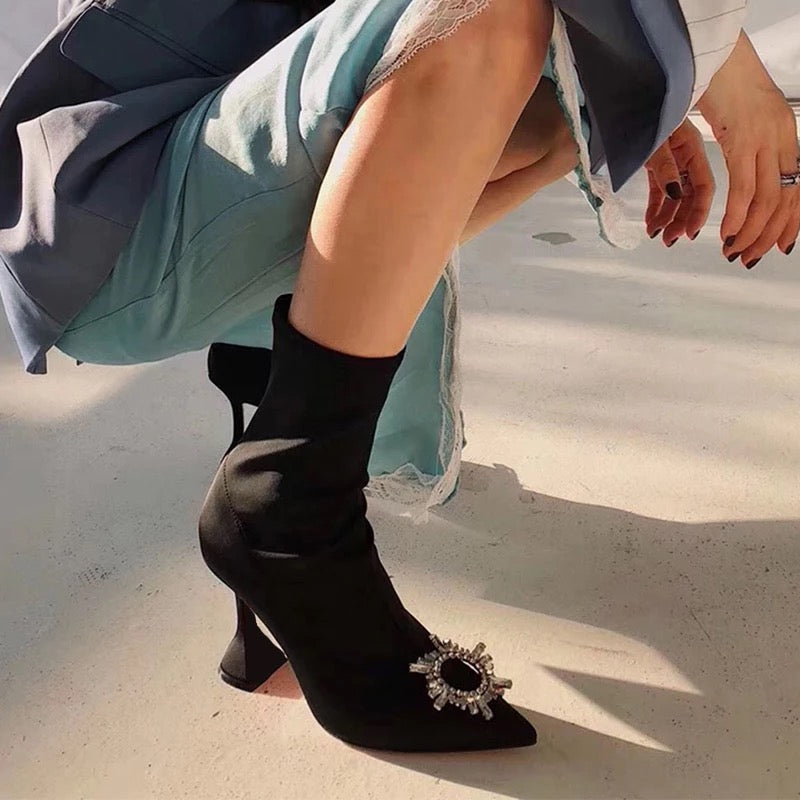 Rhinestone Embellished Boots
