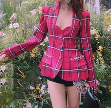 Load image into Gallery viewer, Notched Plaid Back Jacket