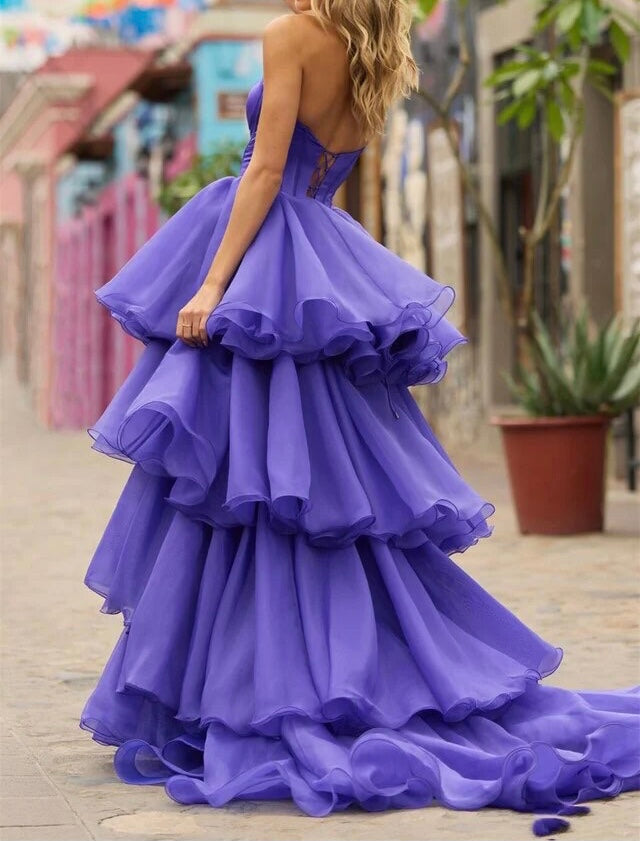 Asymmetrical Strapless Corset Dress