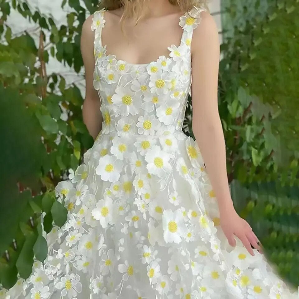 Lace Flower Applique Dress