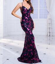 Load image into Gallery viewer, Flowers Sequin Cocktail Dress