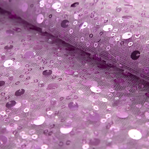 Beaded Sequins Tulle Fabric