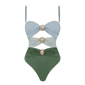 Color Block Cutout Swimsuit