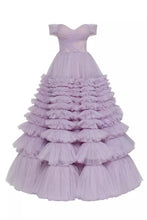 Carregar imagem no visualizador da galeria, Lavender Tiered Ruffled Prom Dress