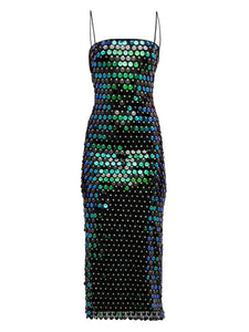 Sequins Spaghetti Strap Sling Cocktail Dress