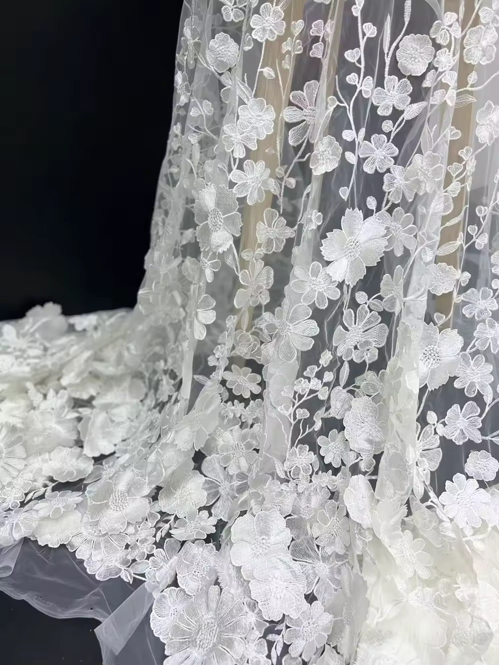 3D Flower Embroidery Fabric