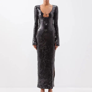 Sequin Celebrity Evening Dress