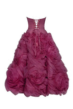 Carica l&#39;immagine nel visualizzatore di Gallery, Flowered Tea-Length Corset Tulle Dress