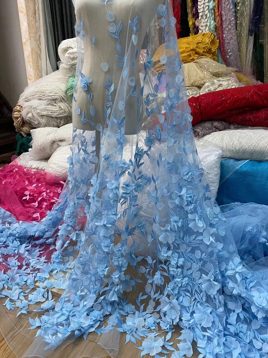 Mesh 3D Flower Fabric