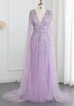Carregar imagem no visualizador da galeria, Luxury Cape Crystal Formal Gown
