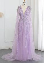 Load image into Gallery viewer, Luxury Cape Crystal Formal Gown