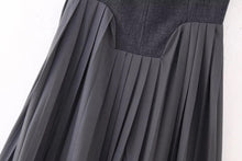 Load image into Gallery viewer, Pleated Sling Sleeveless Slim Long Dress