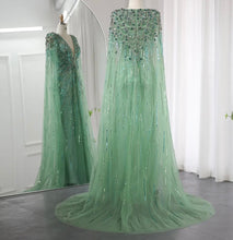 Charger l&#39;image dans la galerie, Luxury Cape Crystal Formal Gown