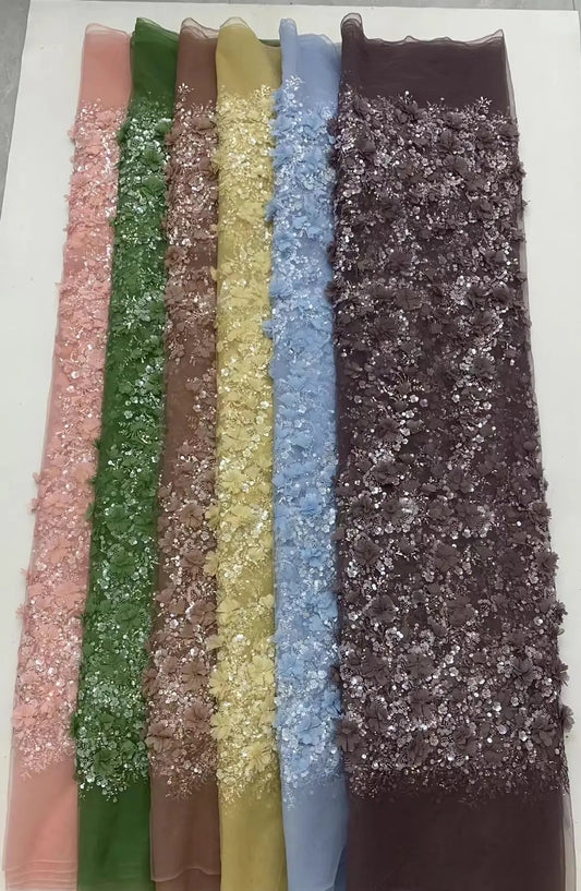 Beads Net Sequins Fabric
