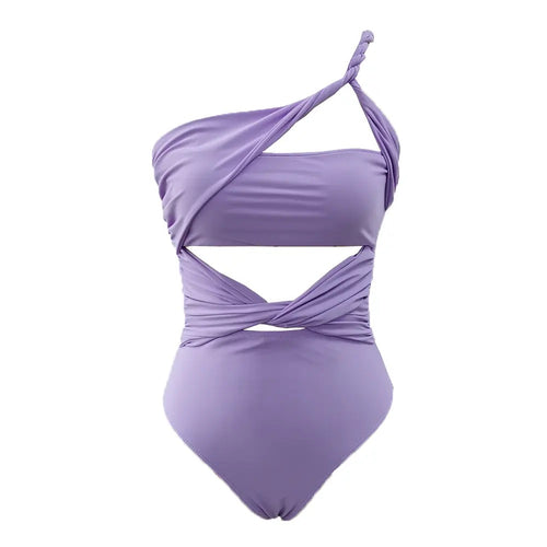 Cut Out Purple Swimsuit