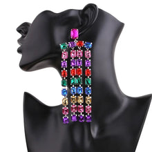 Cargar imagen en el visor de la galería, Long Fringed Big Drop Earings