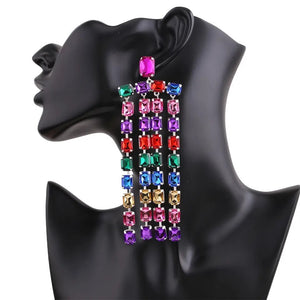 Long Fringed Big Drop Earings