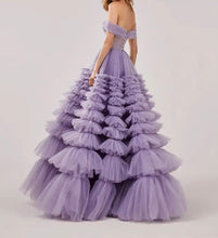 Cargar imagen en el visor de la galería, Lavender Tiered Ruffled Prom Dress