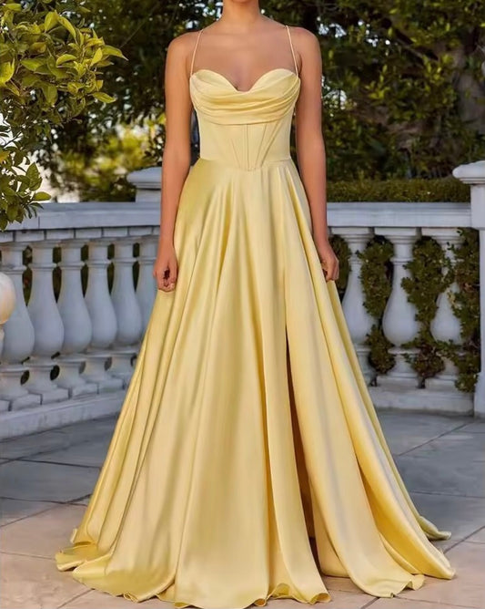 Spaghetti Strap Prom Gown