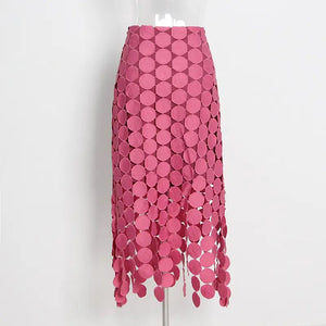 Dot Patchwork Tassel Skirts