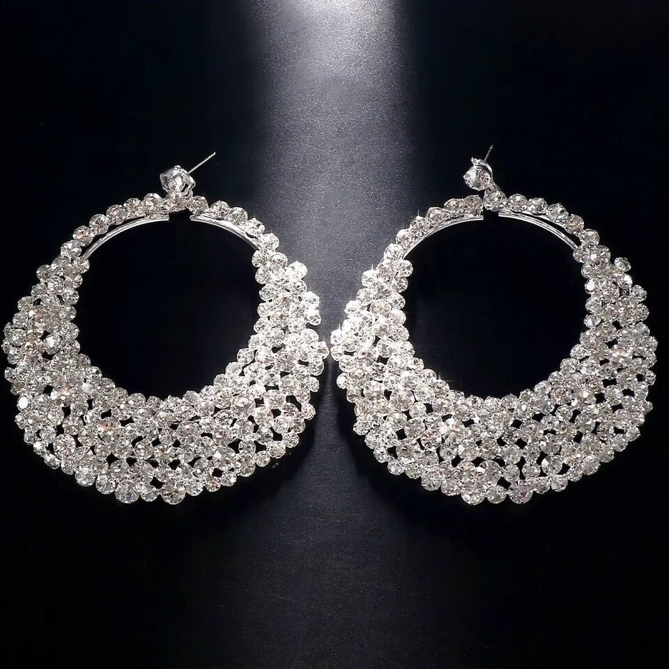 Rhinestone Large Earrings