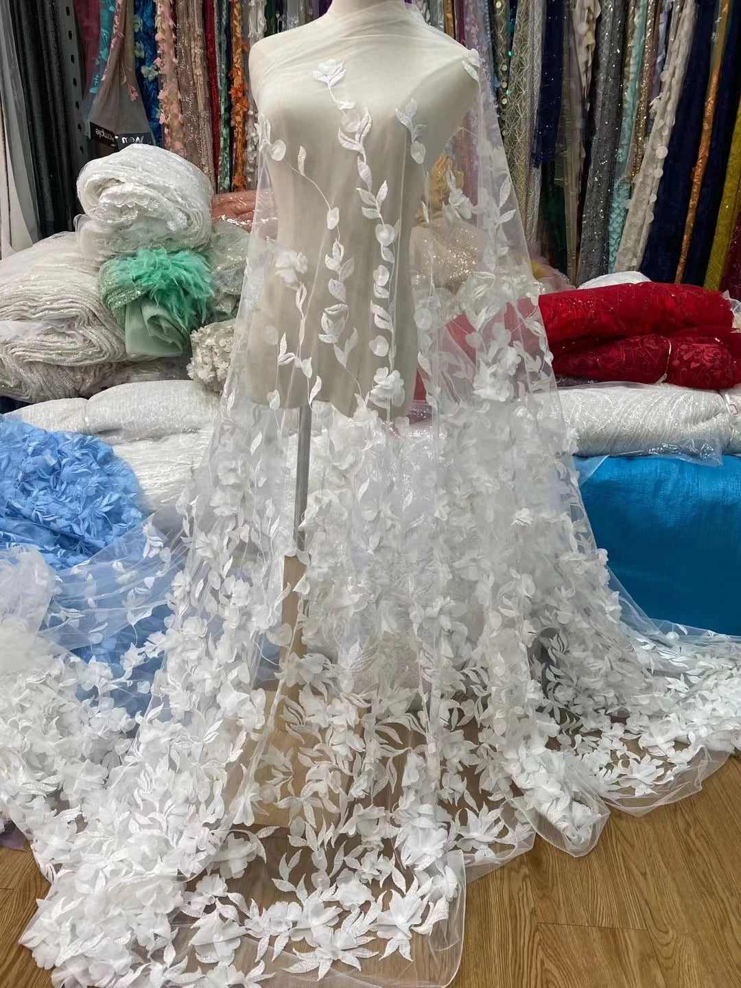Mesh 3D Flower Fabric
