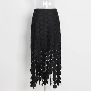 Dot Patchwork Tassel Skirts