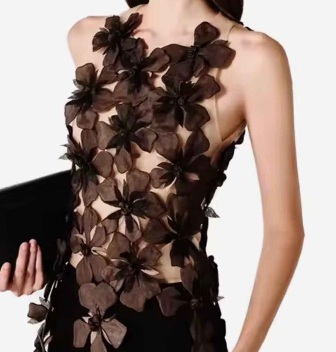 Patchwork Sheer Slim  Top