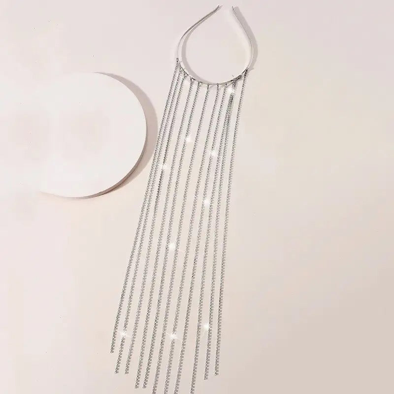 Long Tassel Rhinestone Headwear