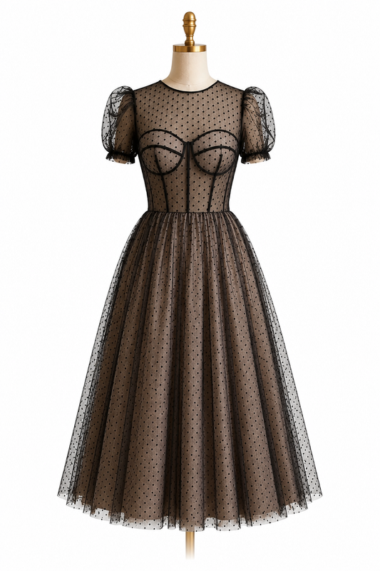 The Polka Dot Tulle Midi Dress