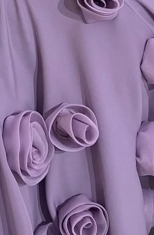 3D Flowers Side Split Prom Dress