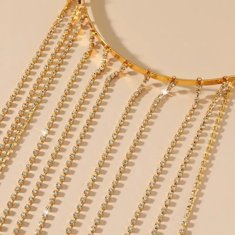 Long Tassel Rhinestone Headwear