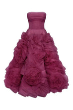 Load image into Gallery viewer, Flowered Tea-Length Corset Tulle Dress