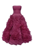 Carregar imagem no visualizador da galeria, Flowered Tea-Length Corset Tulle Dress