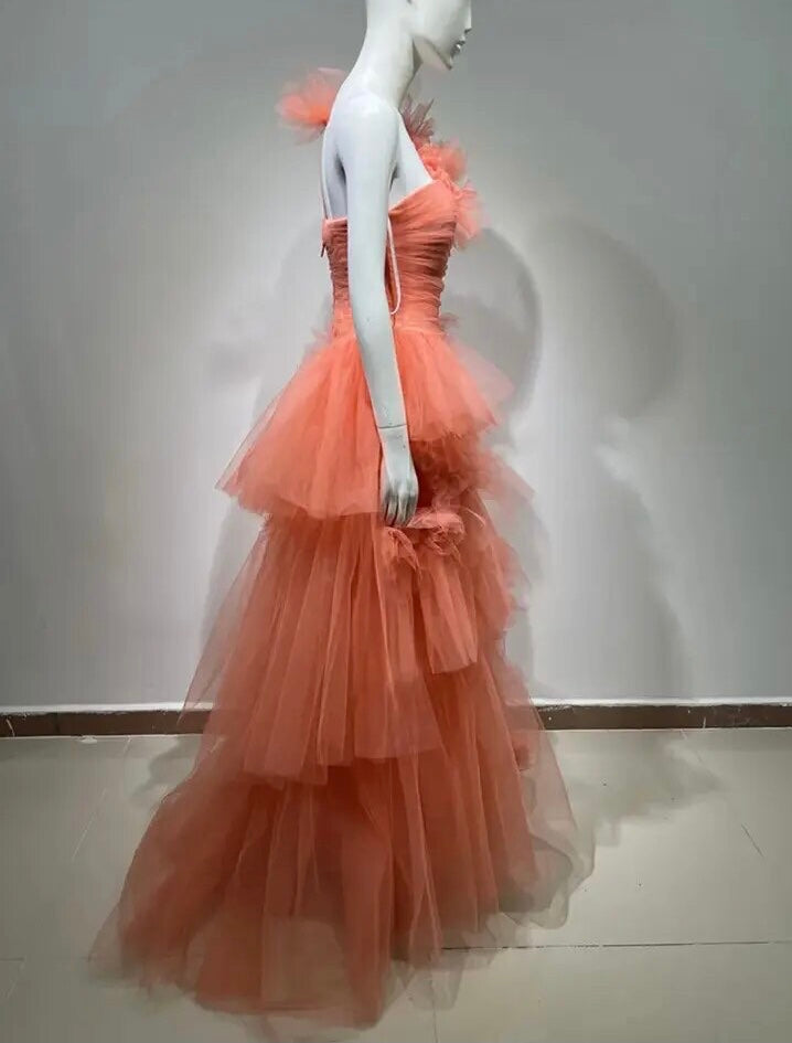 Mesh Peach Fuzz Fairy Dress